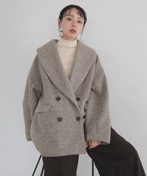 ショールカラーカールシャギーコート（チェスターコート）｜LIAN