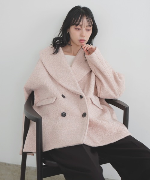 ショールカラーカールシャギーコート（チェスターコート）｜LIAN