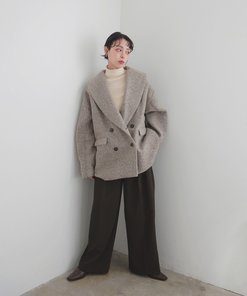 LIAN（リアン）の「ショールカラーカールシャギーコート（チェスター