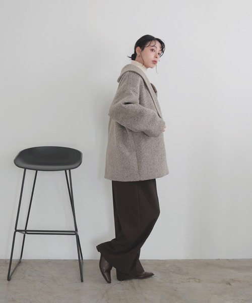 ショールカラーカールシャギーコート（チェスターコート）｜LIAN