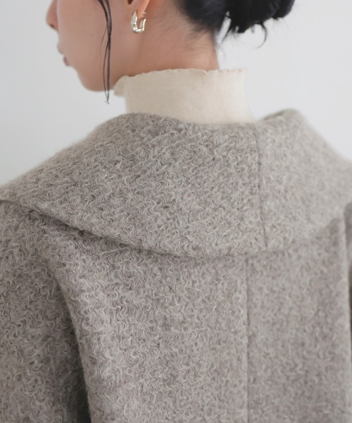 LIAN（リアン）の「ショールカラーカールシャギーコート（チェスターコート・レディース・ブラウン/アイボリー/チャコールグレー/ピンク・FREE）」の9枚目の写真