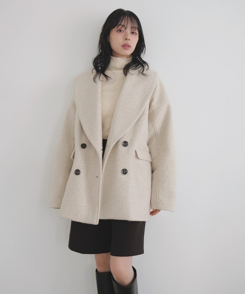 ショールカラーカールシャギーコート（チェスターコート）｜LIAN