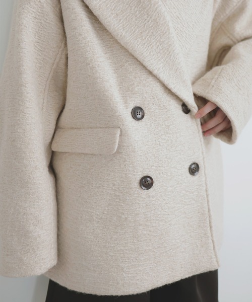 ショールカラーカールシャギーコート（チェスターコート）｜LIAN