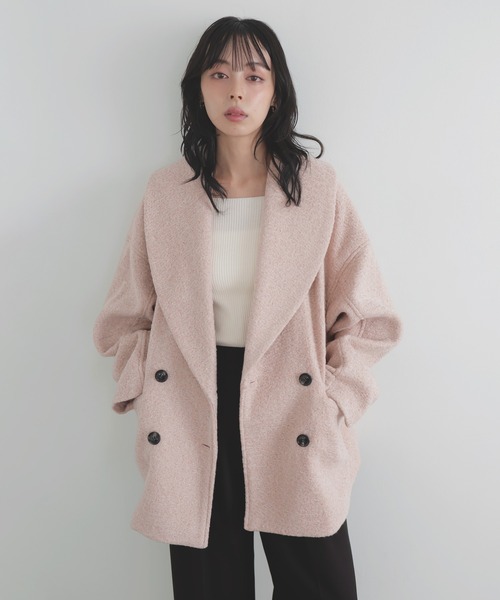 ショールカラーカールシャギーコート（チェスターコート）｜LIAN