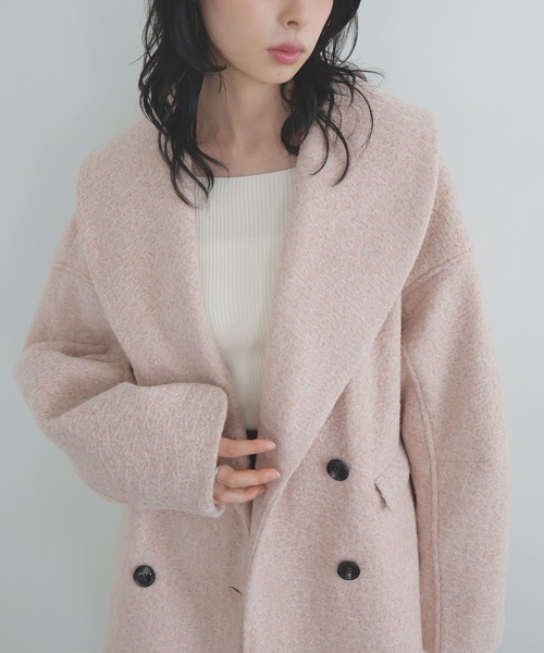ショールカラーカールシャギーコート（チェスターコート）｜LIAN