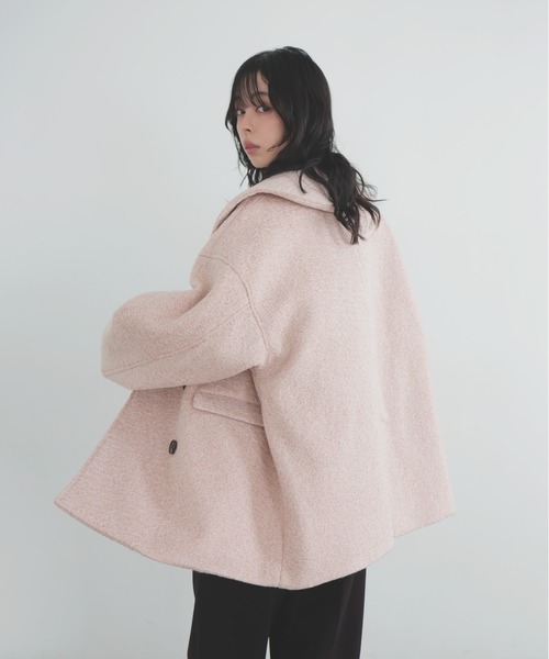 LIAN（リアン）の「ショールカラーカールシャギーコート（チェスターコート・レディース・ブラウン/アイボリー/チャコールグレー/ピンク・FREE）」の18枚目の写真