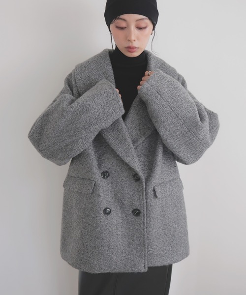 セール】ショールカラーカールシャギーコート（チェスターコート