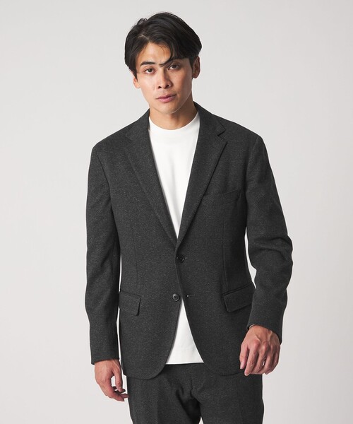 テーラーメード×ユナイテッドアローズ/ジャケットパンツセットLサイズ新品 セール】メランジ ジャージーツイル 2ボタンジャケット-セットアップ