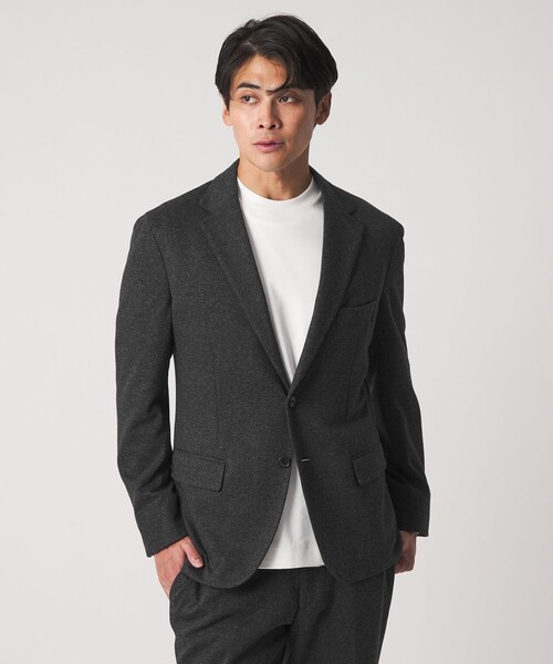 A DAY IN THE LIFE UNITED ARROWS(アデイインザライフユナイテッドアローズ)の「メランジ ジャージーツイル 2ボタンジャケット-セットアップ対応-<A DAY IN THE LIFE>(テーラードジャケット・メンズ・ダークグレー/ネイビー/ダークブラウン・S/L/XL/M)」の4枚目の写真