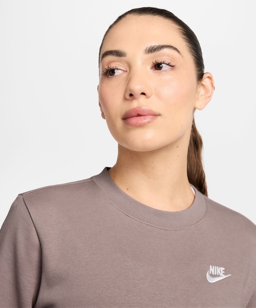 NIKE（ナイキ）の「ナイキ NIKE ナイキ  NSW クラブ STD フリース L/S クルー（スウェット・レディース・ブラウン/サックスブルー・S/M/L/XL）」の4枚目の写真