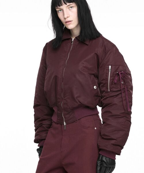 NACHE(ナチェ)の「【Geek Office / ギークオフィス】NACHE / ナチェ CROPPED BOMBER JACKET(MA-1・レディース・ブルー系その他/ボルドー/ブラック・SMALL)」の3枚目の写真