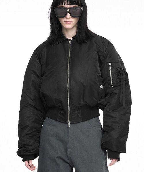 NACHE(ナチェ)の「【Geek Office / ギークオフィス】NACHE / ナチェ CROPPED BOMBER JACKET(MA-1・レディース・ブルー系その他/ボルドー/ブラック・SMALL)」の1枚目の写真