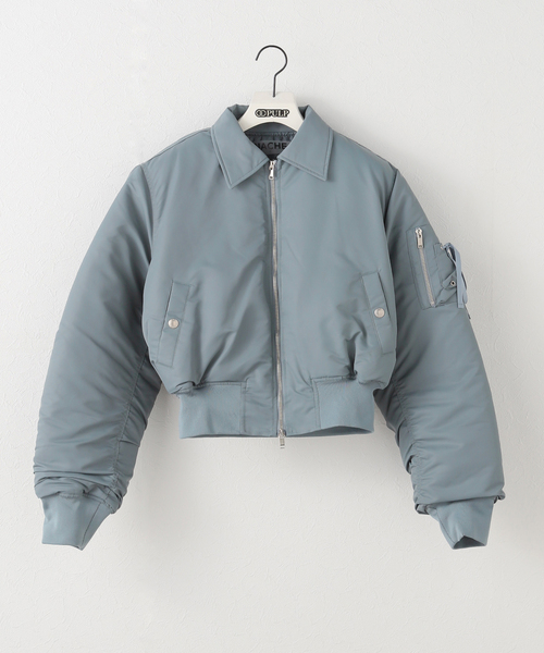 NACHE(ナチェ)の「【Geek Office / ギークオフィス】NACHE / ナチェ CROPPED BOMBER JACKET(MA-1・レディース・ブルー系その他/ボルドー/ブラック・SMALL)」の6枚目の写真