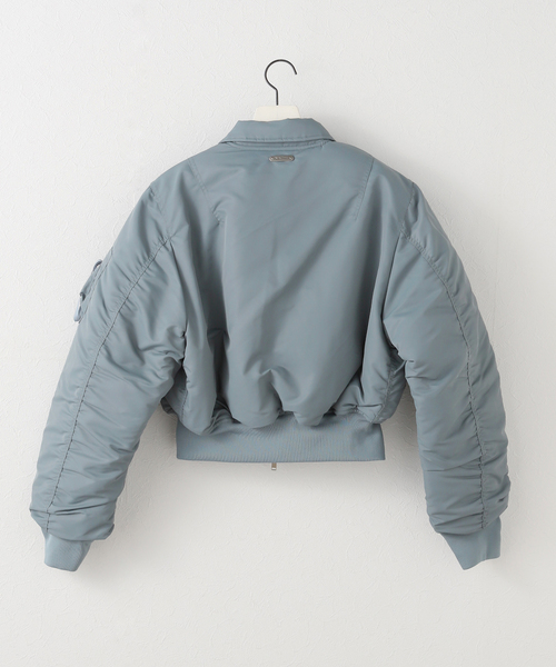 NACHE(ナチェ)の「【Geek Office / ギークオフィス】NACHE / ナチェ CROPPED BOMBER JACKET(MA-1・レディース・ブルー系その他/ボルドー/ブラック・SMALL)」の7枚目の写真
