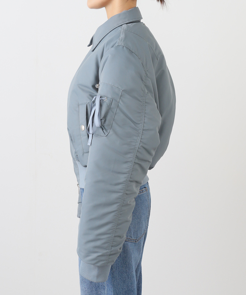 NACHE(ナチェ)の「【Geek Office / ギークオフィス】NACHE / ナチェ CROPPED BOMBER JACKET(MA-1・レディース・ブルー系その他/ボルドー/ブラック・SMALL)」の21枚目の写真