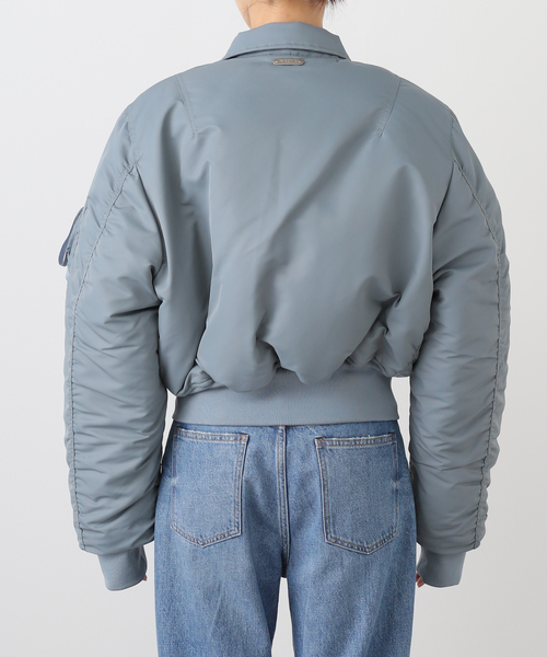 NACHE(ナチェ)の「【Geek Office / ギークオフィス】NACHE / ナチェ CROPPED BOMBER JACKET(MA-1・レディース・ブルー系その他/ボルドー/ブラック・SMALL)」の22枚目の写真