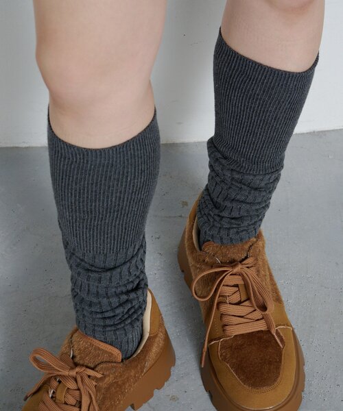 Kastane（カスタネ）の「リブハイソックス（ソックス/靴下・レディース・グレー/ブラウン・FREE）」の6枚目の写真
