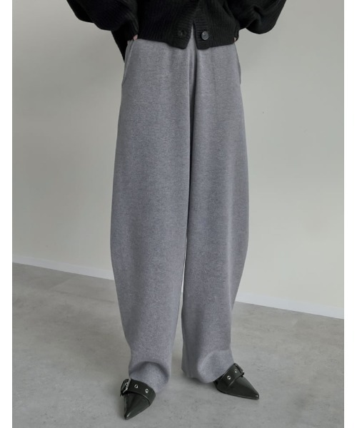 ZOZOTOWN限定][低身長/高身長サイズ有]ニットバレルレッグカーブパンツ