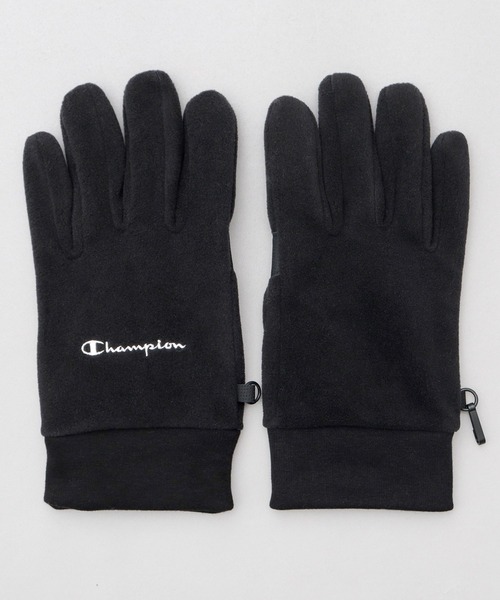 Champion（チャンピオン）の「5本指 ストレッチ マイクロフリース グローブ 手袋（手袋・メンズ・ブラック/チャコール・FREE）」の4枚目の写真