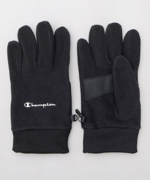 Champion（チャンピオン）の「5本指 ストレッチ マイクロフリース グローブ 手袋（手袋・メンズ・ブラック/チャコール・FREE）」の3枚目の写真