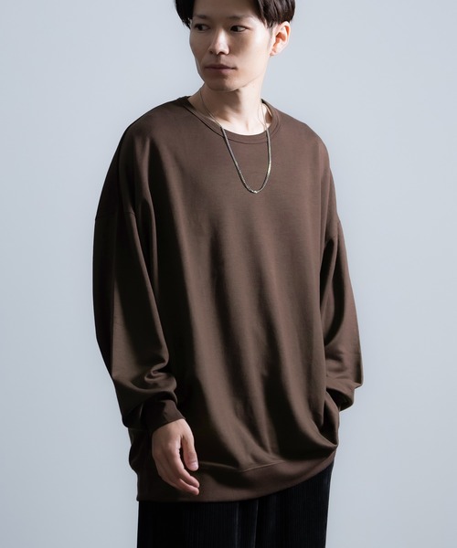 improves(インプローブス)の「リラックスフィット ビッグシルエット カットソー(Tシャツ/カットソー・メンズ・ブラウン/ダークグリーン/グリーン/杢グレー/チャコール/ワイン/ブラウン系/ブルーグレー/ネイビー/ベージュ/マスタード・FREE)」の5枚目の写真