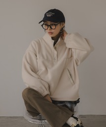 210nouve(トゥージュヌーブ)のフリース スナップ ボタン ルーズ プルオーバー(その他トップス)