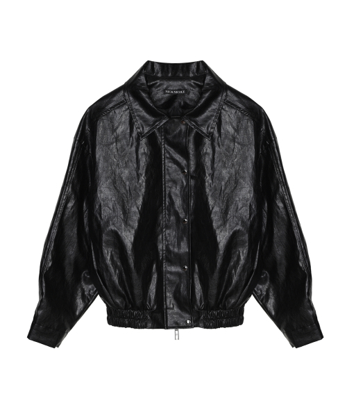 NICK&NICOLE(ニックアンドニコール)の「VINTAGE OVER FIT LEATHER JUMPER_BLACK(ライダースジャケット・レディース・その他・FREE)」の4枚目の写真