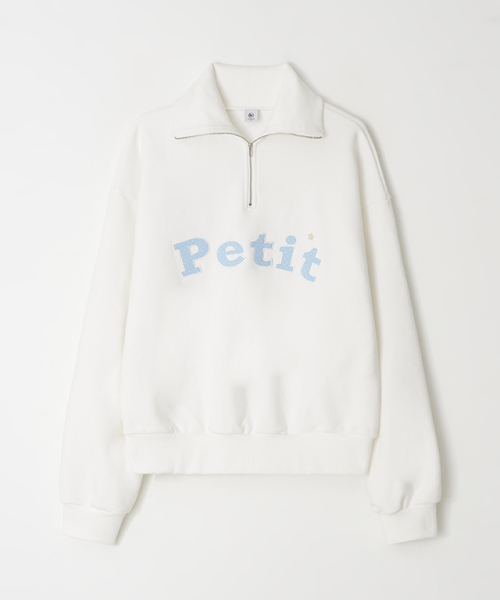 RONRON(ロンロン)の「STAR BUTTON PETIT APPLIQUE HALF ZIP UP SWEATSHIRTS WHITE(その他トップス・レディース・その他・FREE)」の1枚目の写真