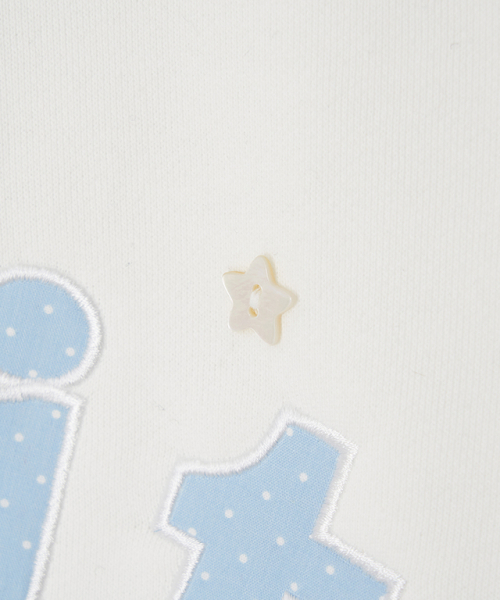RONRON(ロンロン)の「STAR BUTTON PETIT APPLIQUE HALF ZIP UP SWEATSHIRTS WHITE(その他トップス・レディース・その他・FREE)」の4枚目の写真