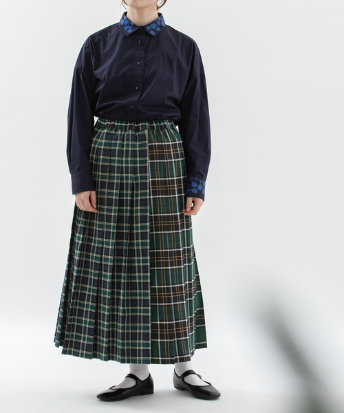 nop de nod(ノップドゥノッド)の「miscタータンプリーツスカート(スカート・レディース・ダークグリーン/レッド/ボルドー・M)」の7枚目の写真