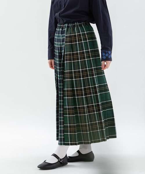nop de nod(ノップドゥノッド)の「miscタータンプリーツスカート(スカート・レディース・ダークグリーン/レッド/ボルドー・M)」の10枚目の写真