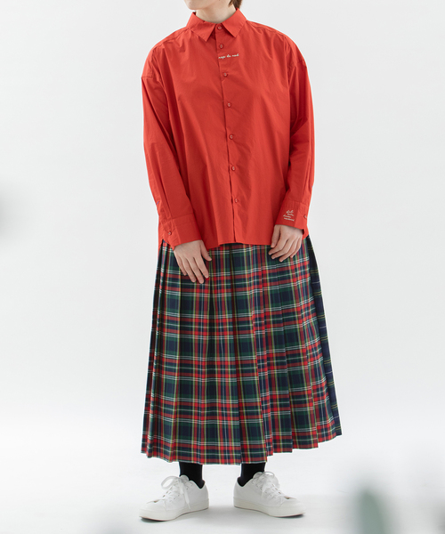 nop de nod(ノップドゥノッド)の「miscタータンプリーツスカート(スカート・レディース・ダークグリーン/レッド/ボルドー・M)」の13枚目の写真