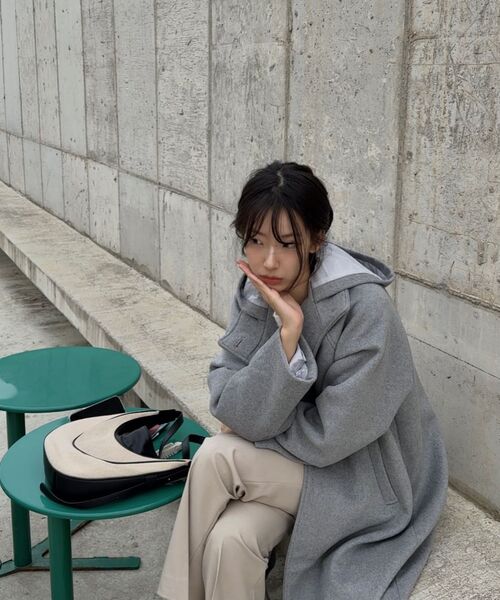 Hoodie long duffle Coat GREY 【公式通販】