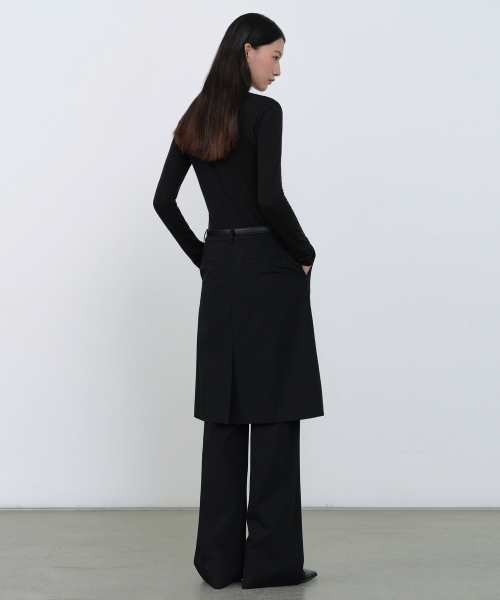MUSINSA STANDARD WOMAN（ムシンサスタンダードウーマン）の「ウィメンズスカートレイヤードスラックス[ブラック]（スラックス・レディース・その他・34/27/28/29/32/30/31/24/25/26）」の3枚目の写真