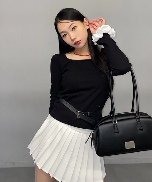 TTUDEMENT(トュードメント)の「SQUARE LONG SLEEVE TOP BLACK(Tシャツ/カットソー・レディース・その他・FREE)」の7枚目の写真