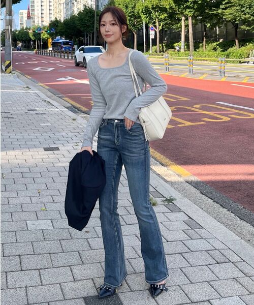 TTUDEMENT(トュードメント)の「SQUARE LONG SLEEVE TOP BLACK(Tシャツ/カットソー・レディース・その他・FREE)」の9枚目の写真