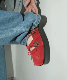 c.u.l（シーユーエル）の「メリージェーン リボン ダブルストラップ フラットシューズ culs166（その他シューズ）」