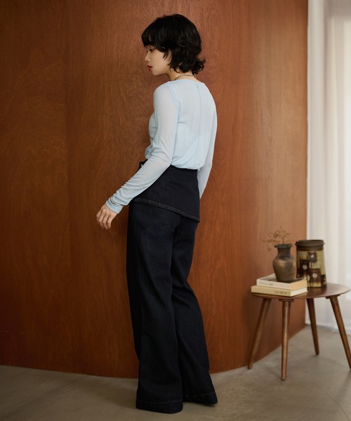 LAULEN(ローレン)の「sheer back out killing tops /シアーバックアウトキリング長袖トップス(Tシャツ/カットソー・レディース・ピンク/ブルー/グレー/ブラック・FREE)」の18枚目の写真