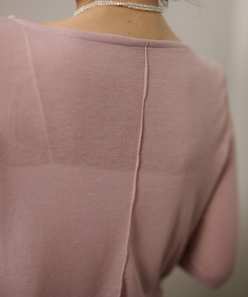 LAULEN(ローレン)の「sheer back out killing tops /シアーバックアウトキリング長袖トップス(Tシャツ/カットソー・レディース・ピンク/ブルー/グレー/ブラック・FREE)」の7枚目の写真