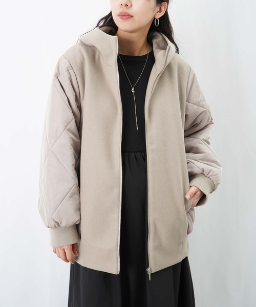 LUCA/LADY LUCK LUCA（ルカ/レディラックルカ）の「LC/LLL フェイクウールダイヤキルトフードリブブルゾン（ブルゾン・レディース・ブラック/ベージュ・FREE）」の9枚目の写真