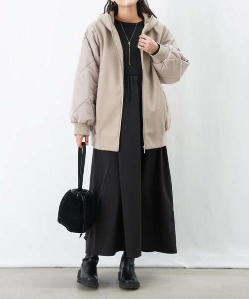 LUCA/LADY LUCK LUCA（ルカ/レディラックルカ）の「LC/LLL フェイクウールダイヤキルトフードリブブルゾン（ブルゾン・レディース・ブラック/ベージュ・FREE）」の10枚目の写真