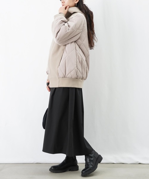 LUCA/LADY LUCK LUCA（ルカ/レディラックルカ）の「LC/LLL フェイクウールダイヤキルトフードリブブルゾン（ブルゾン・レディース・ブラック/ベージュ・FREE）」の13枚目の写真