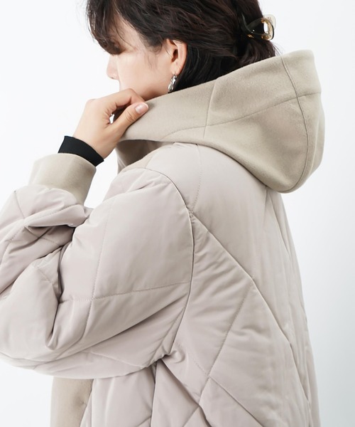 LUCA/LADY LUCK LUCA（ルカ/レディラックルカ）の「LC/LLL フェイクウールダイヤキルトフードリブブルゾン（ブルゾン・レディース・ブラック/ベージュ・FREE）」の20枚目の写真