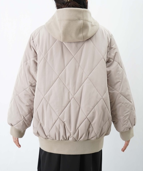 LUCA/LADY LUCK LUCA（ルカ/レディラックルカ）の「LC/LLL フェイクウールダイヤキルトフードリブブルゾン（ブルゾン・レディース・ブラック/ベージュ・FREE）」の15枚目の写真