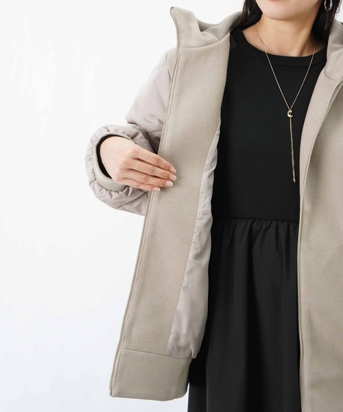 LUCA/LADY LUCK LUCA（ルカ/レディラックルカ）の「LC/LLL フェイクウールダイヤキルトフードリブブルゾン（ブルゾン・レディース・ブラック/ベージュ・FREE）」の17枚目の写真