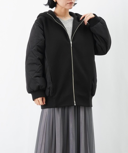 LUCA/LADY LUCK LUCA（ルカ/レディラックルカ）の「LC/LLL フェイクウールダイヤキルトフードリブブルゾン（ブルゾン・レディース・ブラック/ベージュ・FREE）」の7枚目の写真