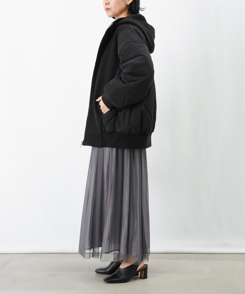 LUCA/LADY LUCK LUCA（ルカ/レディラックルカ）の「LC/LLL フェイクウールダイヤキルトフードリブブルゾン（ブルゾン・レディース・ブラック/ベージュ・FREE）」の5枚目の写真