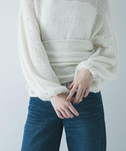 URBAN RESEARCH(アーバンリサーチ)の「スパンコールモヘヤチューブトップ(チューブトップ・レディース・ネイビー/オフホワイト・FREE)」の4枚目の写真