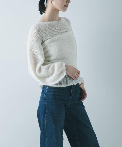 URBAN RESEARCH(アーバンリサーチ)の「スパンコールモヘヤチューブトップ(チューブトップ・レディース・ネイビー/オフホワイト・FREE)」の6枚目の写真