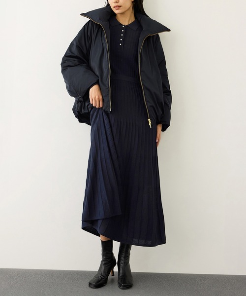 【NEW】ロペ（ROPE’）/パールボタンポロニットワンピース/イージーケア セール】パールボタンポロニットワンピース/イージーケア（ドレス